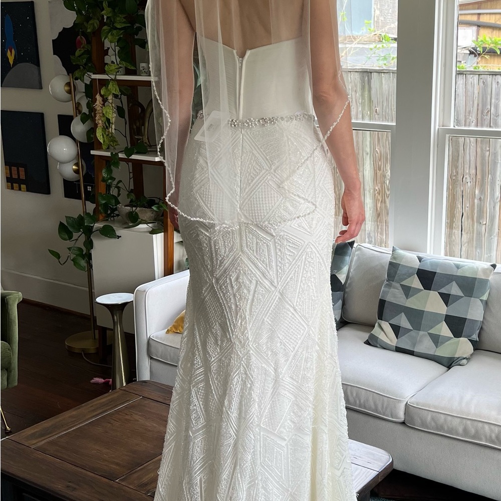 Wedding separates: tulle corset top with boning, fully beaded skirt, veil - Picture 15 of 15